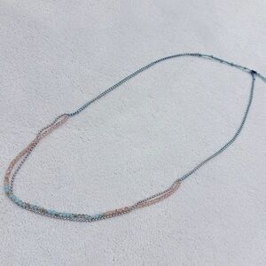 Long Beaded Woven Necklace